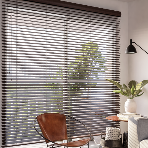 Persiana Horizontal de Madeira Natural Chocolate