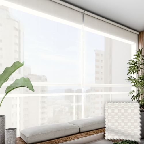 Persiana Rolô Tela Solar 1% Creme Suave