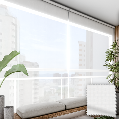 Persiana Rolô Tela Solar 1% Off White (Branco)