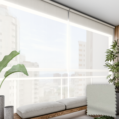 Persiana Rolô Tela Solar 3% Creme Suave