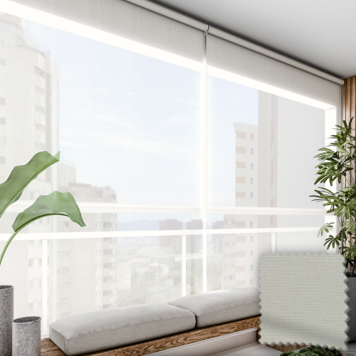 Persiana Rolô Tela Solar 5% Creme Suave