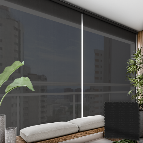 Persiana Rolô Tela Solar 3% Preto