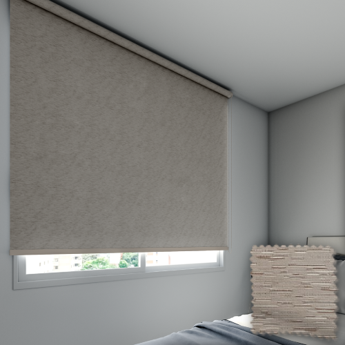 Persiana Rolô Blackout Firenze Marrom Claro