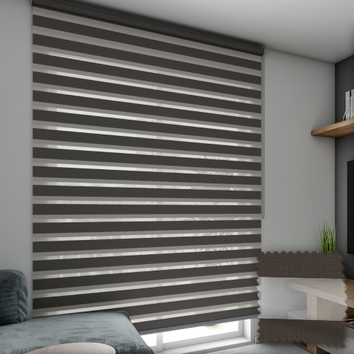 Persiana Rolô Double Vision Semi Blackout XL Grafite