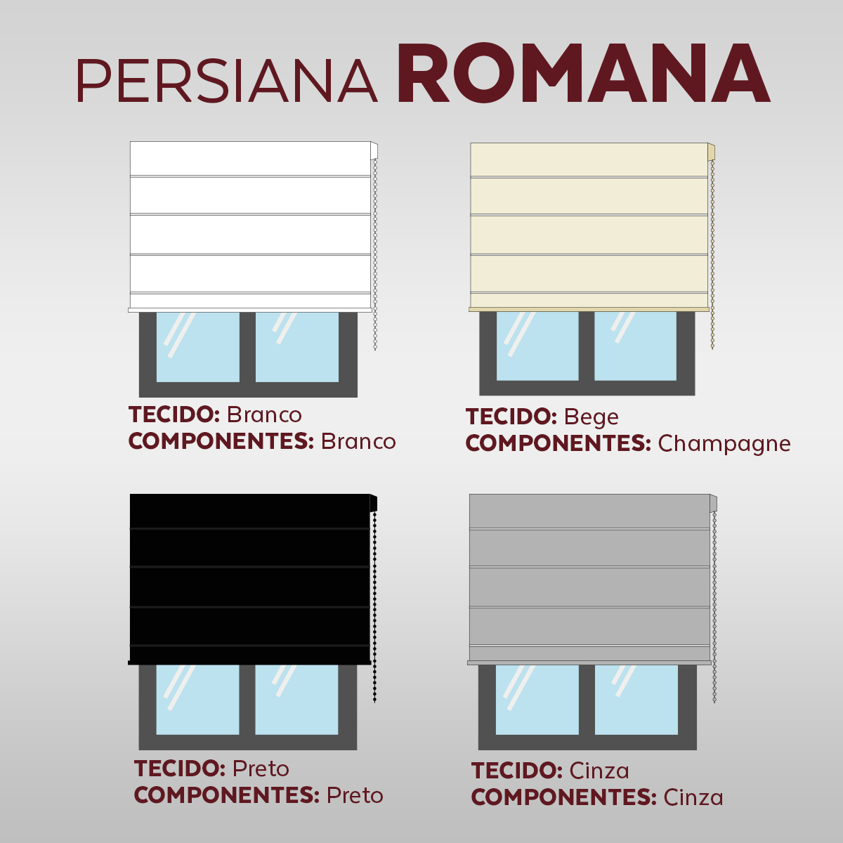 Persiana Romana  Blackout - Bege Rústico Texturizada