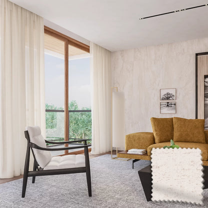 Cortina Gaze de Linho Rústico- Bege Texturizado