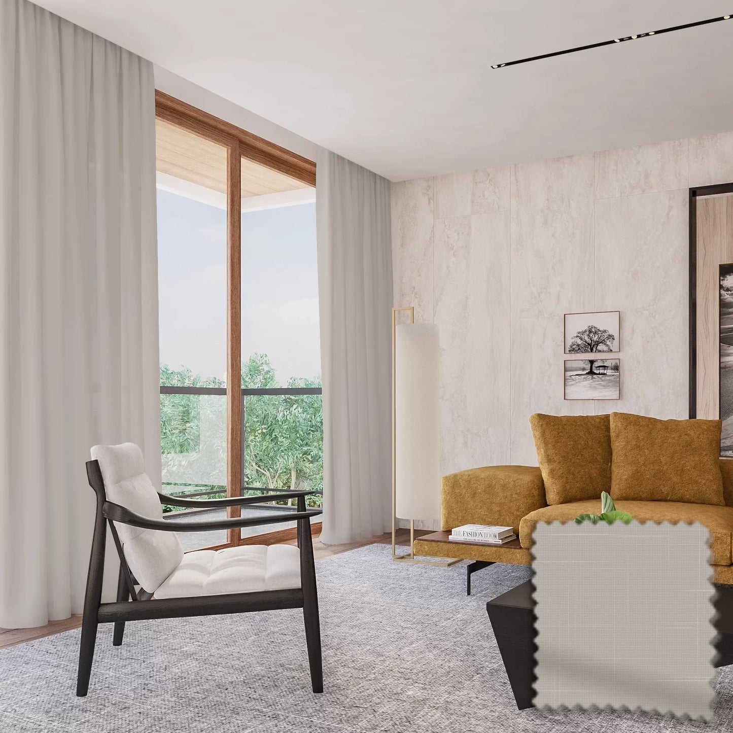 Cortina Gaze de Linho Translúcido- Branco