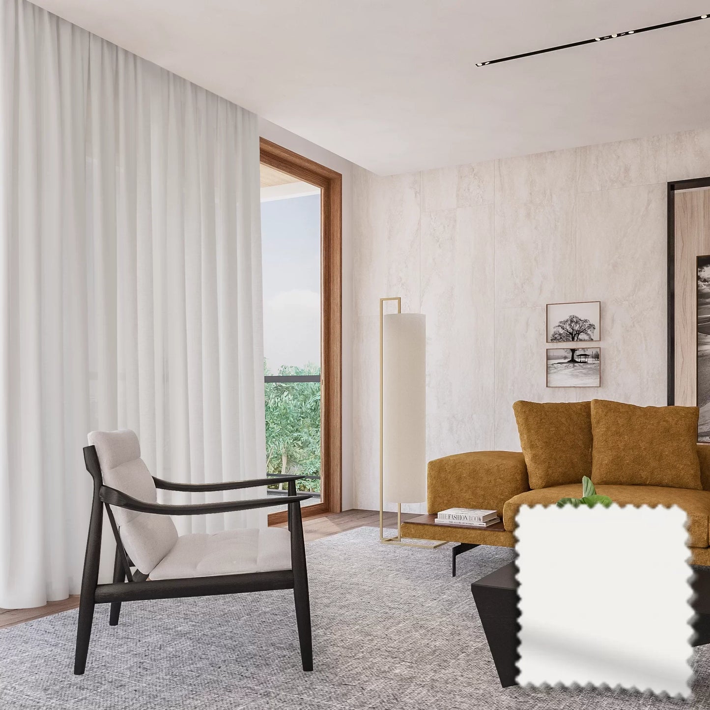 Cortina Gaze de Linho Translúcido- Branco