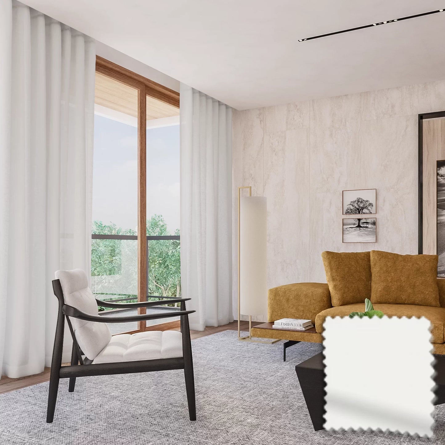 Cortina Gaze de Linho Translúcido- Branco