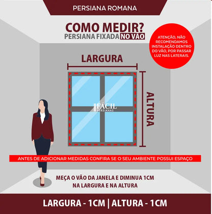 Persiana Romana Tecido Clean Preta - Blackout