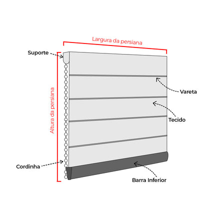 Persiana Romana Blackout  - Branca Texturizada